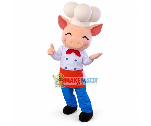 Kind Service Restaurant Waiter Pig Mascot Costume
