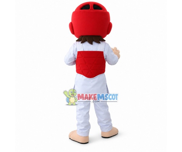 Teen Girl Athlete of Japanese Karate Mascot Costume Teen Girl Athlete of Japanese Karate Mascot Costume