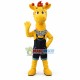 Casually Dressed Yellow Giraffe Mascot Costume