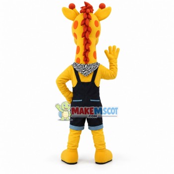 Casually Dressed Yellow Giraffe Mascot Costume Casually Dressed Yellow Giraffe Mascot Costume