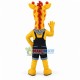 Casually Dressed Yellow Giraffe Mascot Costume