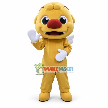 Cartoon Big-nosed Baby Lion With Wings Mascot Costume Cartoon Big-nosed Baby Lion With Wings Mascot Costume