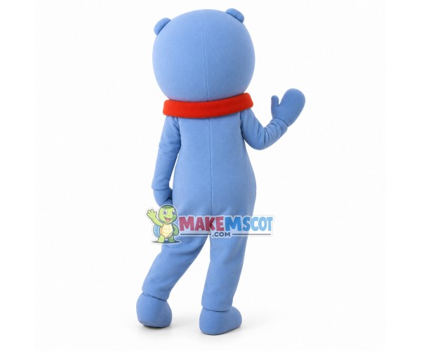 Blue Persian Cat Wearing Collar Mascot Costume Blue Persian Cat Wearing Collar Mascot Costume