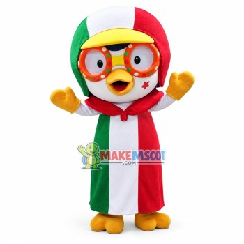 Pororo In The Patchwork Suit Mascot Costume Pororo In The Patchwork Suit Mascot Costume