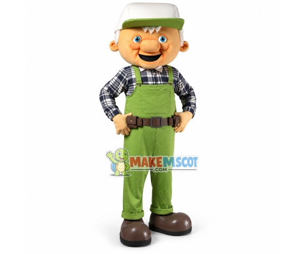 Old Employee of Community Recycle Bin Mascot Costume Old Employee of Community Recycle Bin Mascot Costume