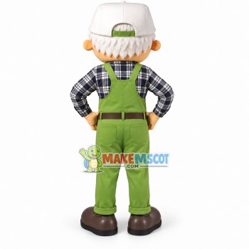 Old Employee of Community Recycle Bin Mascot Costume Old Employee of Community Recycle Bin Mascot Costume