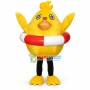 Breathable Chick With Swimming Ring Mascot Costume