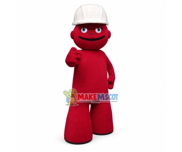 Red Elevator Engineer Doll Mascot Costume Red Elevator Engineer Doll Mascot Costume