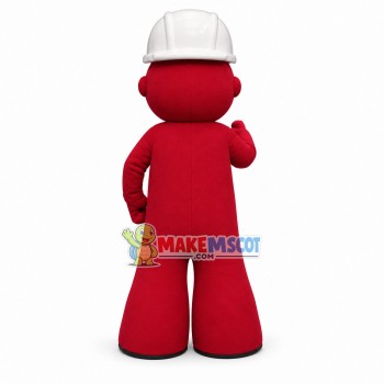 Red Elevator Engineer Doll Mascot Costume Red Elevator Engineer Doll Mascot Costume
