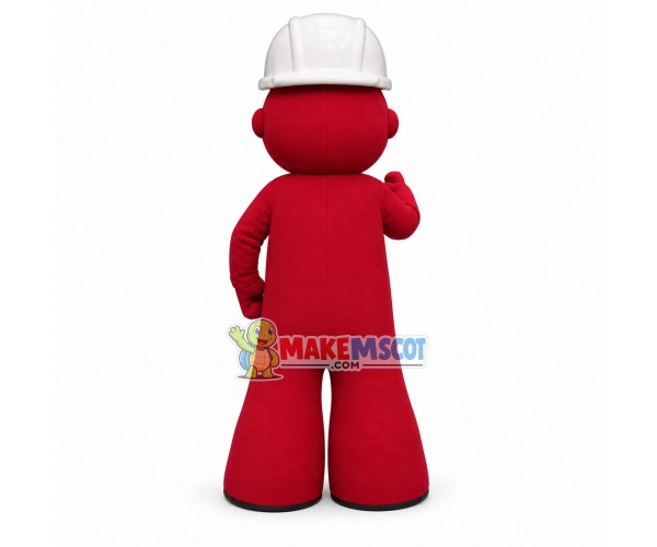 Red Elevator Engineer Doll Mascot Costume Red Elevator Engineer Doll Mascot Costume