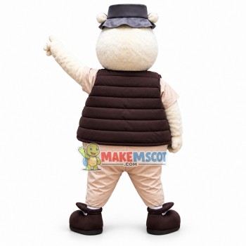 Zoo Director White Kangaroo Mascot Costume Zoo Director White Kangaroo Mascot Costume