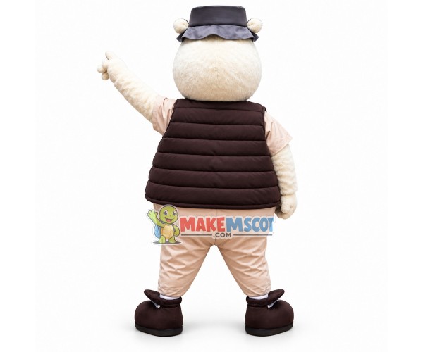 Zoo Director White Kangaroo Mascot Costume Zoo Director White Kangaroo Mascot Costume