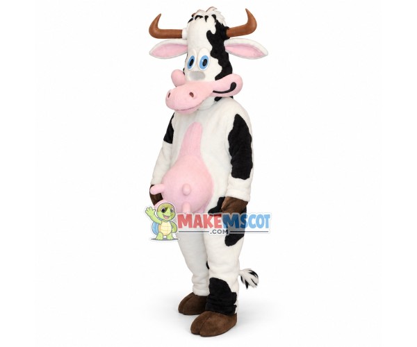 The Cow With Bulging Udders Mascot Costume The Cow With Bulging Udders Mascot Costume