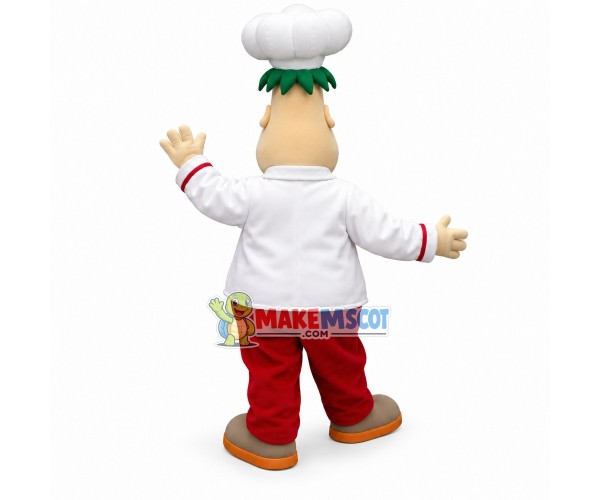 Fat Chef With Big Smile Mascot Costume Fat Chef With Big Smile Mascot Costume