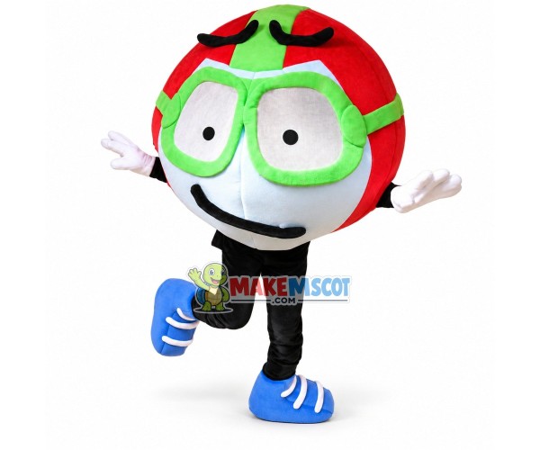 Cartoon Red Plush Round Doll Mascot Costume