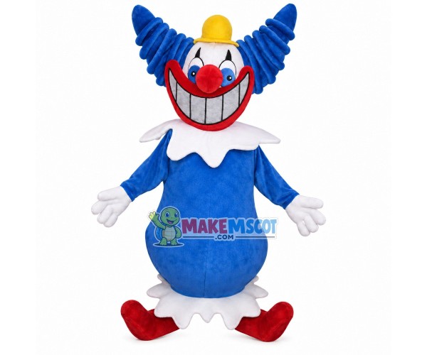 Smiley Clown With Terry Horns Cartoon Mascot Costume Smiley Clown With Terry Horns Cartoon Mascot Costume