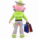 Bearded Man Carrying Shopping Bags Mascot Costume Bearded Man Carrying Shopping Bags Mascot Costume
