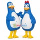 Flirting Madagascar Blue Penguin Couple Mascot Costume Flirting Madagascar Blue Penguin Couple Mascot Costume
