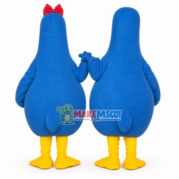 Flirting Madagascar Blue Penguin Couple Mascot Costume