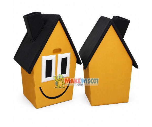 Firm Cartoon Smiley Dirt House Mascot Costume Firm Cartoon Smiley Dirt House Mascot Costume