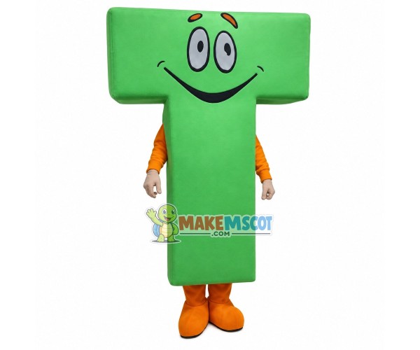 T-shaped Green Smiley Doll Mascot Costume T-shaped Green Smiley Doll Mascot Costume