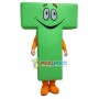 T-shaped Green Smiley Doll Mascot Costume