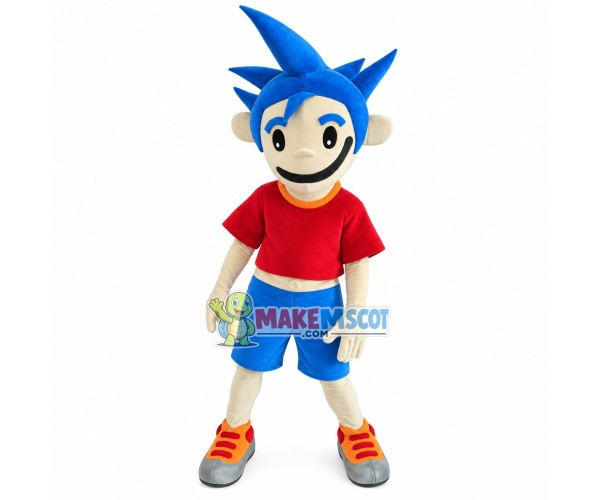 Provocative Blue-haired Boy Mascot Costume Provocative Blue-haired Boy Mascot Costume