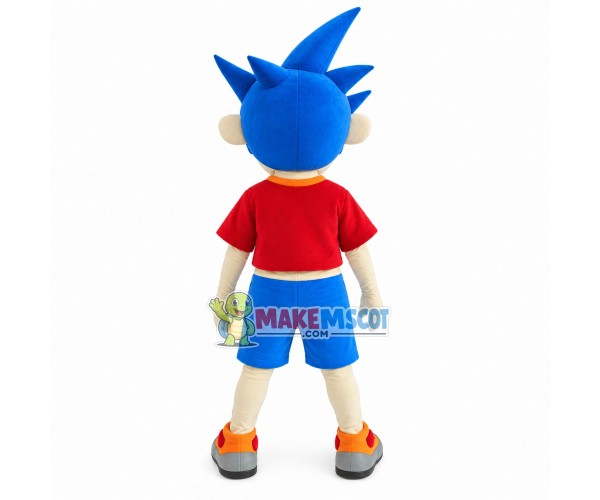 Provocative Blue-haired Boy Mascot Costume Provocative Blue-haired Boy Mascot Costume