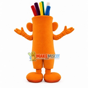Orange Cable Connector Plug Mascot Costume Orange Cable Connector Plug Mascot Costume