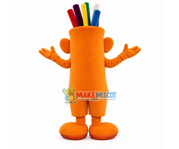 Orange Cable Connector Plug Mascot Costume Orange Cable Connector Plug Mascot Costume
