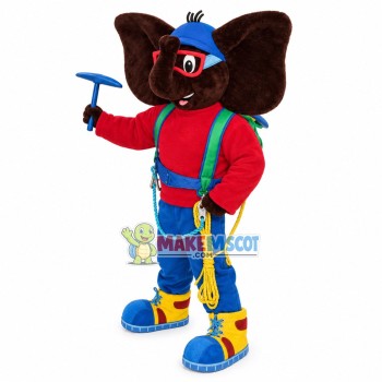 Challenging Climber Elephant Mascot Costume Challenging Climber Elephant Mascot Costume