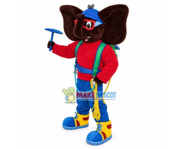 Challenging Climber Elephant Mascot Costume Challenging Climber Elephant Mascot Costume