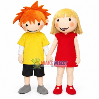 Loving Playmate Holding Hands Mascot Costume
