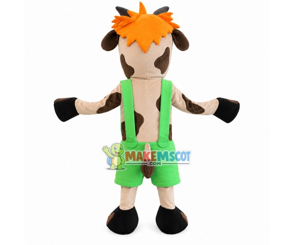 Frightened Brown Birthmark Goat Mascot Costume Frightened Brown Birthmark Goat Mascot Costume