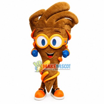 Entrusted Brown Torch Cartoon Mascot Costume Entrusted Brown Torch Cartoon Mascot Costume