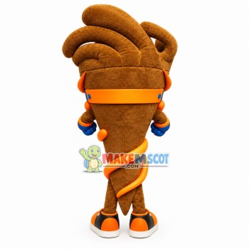 Entrusted Brown Torch Cartoon Mascot Costume Entrusted Brown Torch Cartoon Mascot Costume