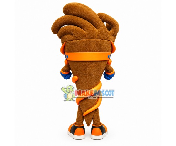 Entrusted Brown Torch Cartoon Mascot Costume Entrusted Brown Torch Cartoon Mascot Costume