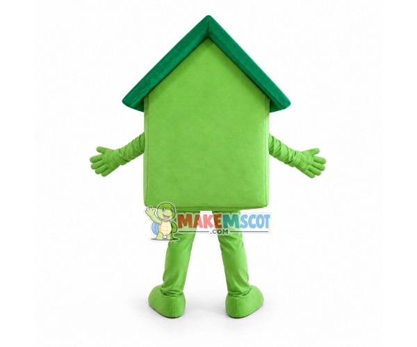 Green Meadow Eco-friendly House Mascot Costume Green Meadow Eco-friendly House Mascot Costume