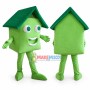 Green Meadow Eco-friendly House Mascot Costume