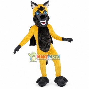 Quietly The Yellow Wild Wolf Mascot Costume