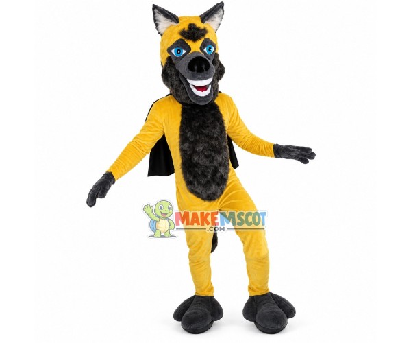 Quietly The Yellow Wild Wolf Mascot Costume Quietly The Yellow Wild Wolf Mascot Costume