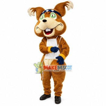 Diligent Chipmunk Carrying Bamboo Basket Mascot Costume Diligent Chipmunk Carrying Bamboo Basket Mascot Costume