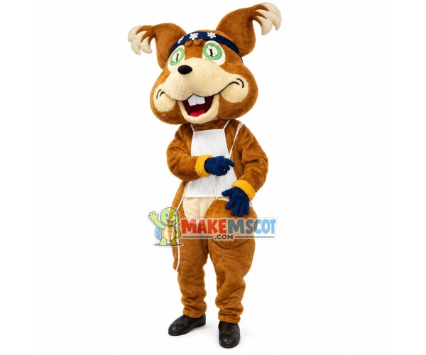 Diligent Chipmunk Carrying Bamboo Basket Mascot Costume Diligent Chipmunk Carrying Bamboo Basket Mascot Costume