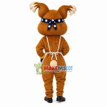 Diligent Chipmunk Carrying Bamboo Basket Mascot Costume Diligent Chipmunk Carrying Bamboo Basket Mascot Costume