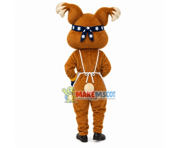 Diligent Chipmunk Carrying Bamboo Basket Mascot Costume Diligent Chipmunk Carrying Bamboo Basket Mascot Costume