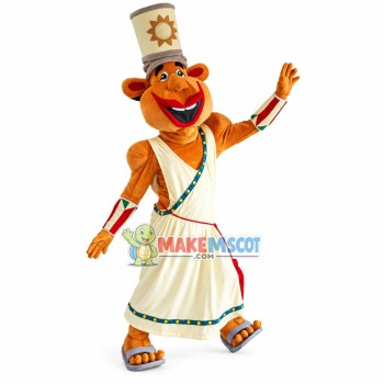 Muscular Monkey In Greek Dress Mascot Costume