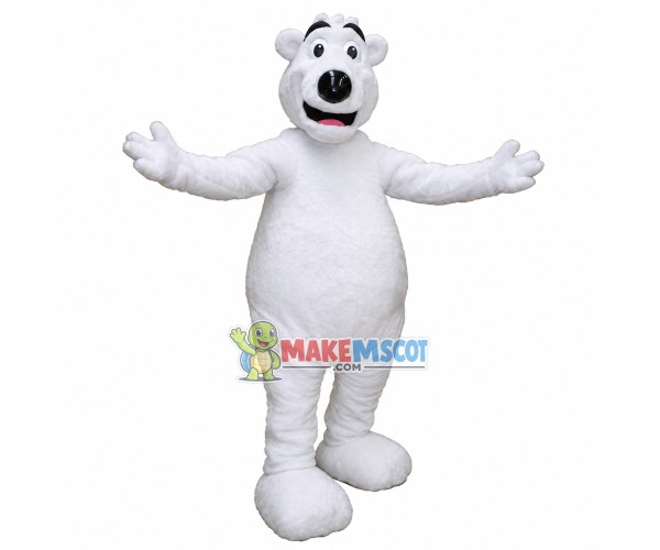The Polar Bear In Welcome Pose Mascot Costume The Polar Bear In Welcome Pose Mascot Costume