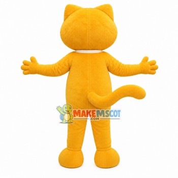 Little Yellow Cat Wearing Bib Mascot Costume Little Yellow Cat Wearing Bib Mascot Costume