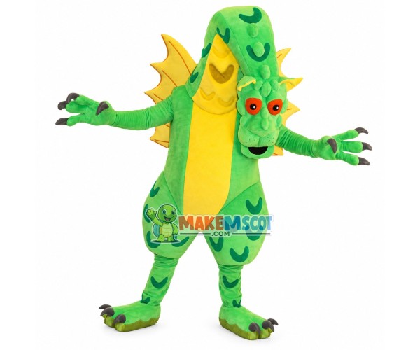 Majestic Sharp Claw Green Dragon Mascot Costume Majestic Sharp Claw Green Dragon Mascot Costume