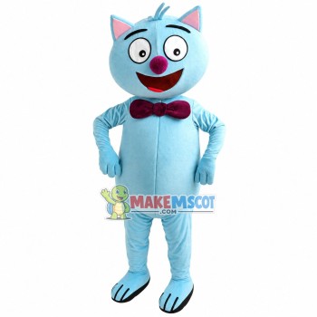 Magic Cat With Burgundy Bow Tie Mascot Costume